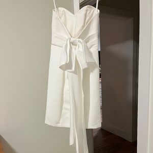 Amsale Strapless Silk Faille Bow Dress